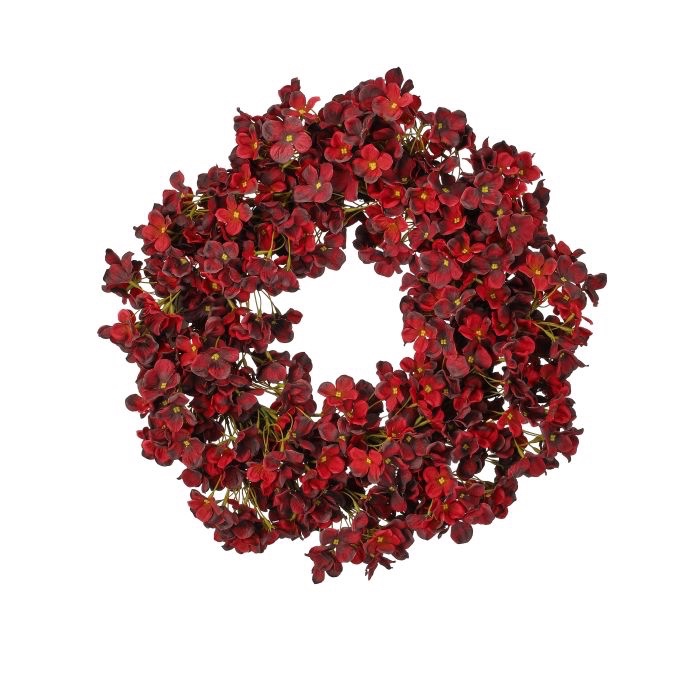 20' Autumn Hydrangea Wreath Burgundy