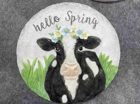 Hello Spring Cow Stepping Stone <br/> #203927